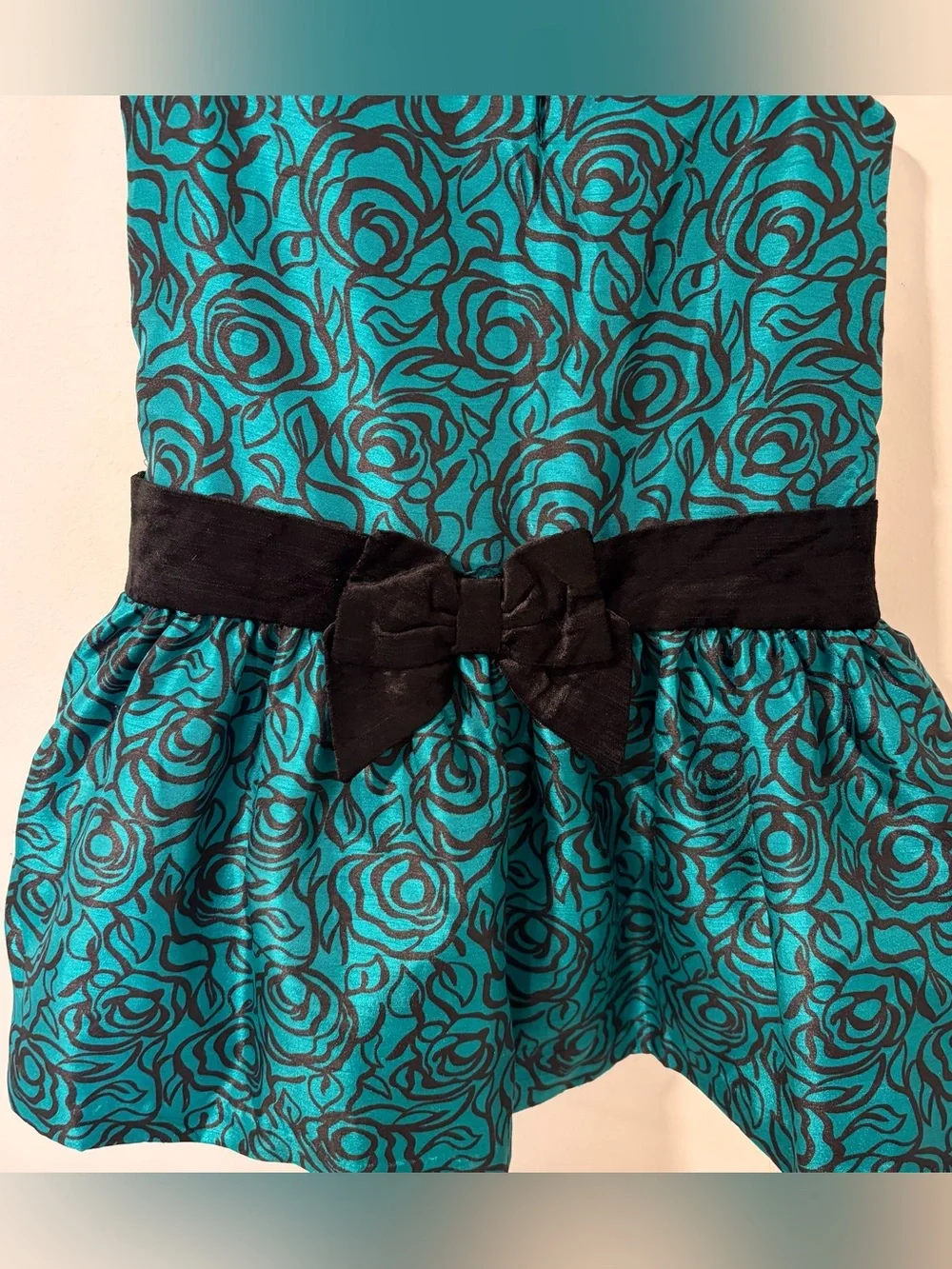 Gymboree Emerald Party Duppioni Dress Velvet Bow 5T
